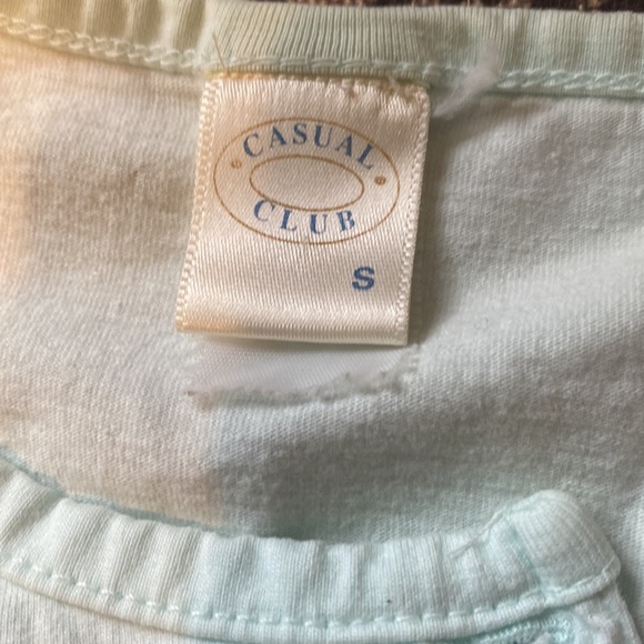 Vintage Mint Green/Light Blue T-Shirt with Buttons - Picture 8 of 9